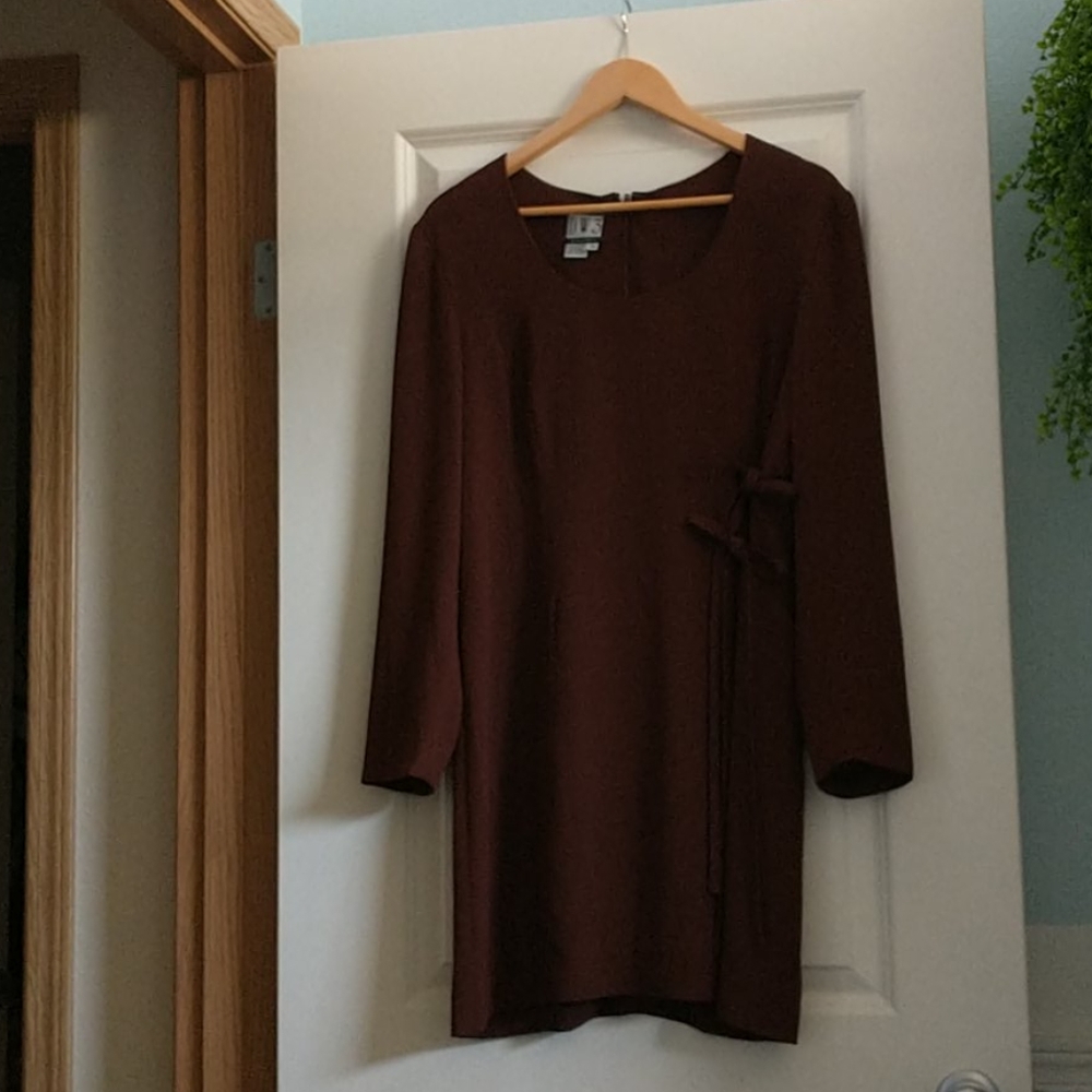 Vintage Deep Brown Double Tie Dress